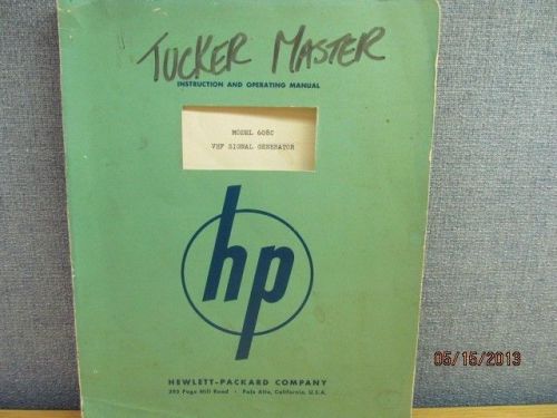 Agilent/HP 608C VHF Signal Generator Operation &amp; Maintenance Handbook/schematic