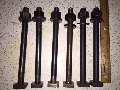 T-slot bolts, 6 pcs, 5/8-11 thread, 8&#034; long, t bolts,with washer+nut for sale