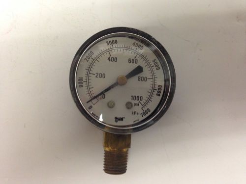 G14391 0-1000 PSI / KPA PRESSURE GAUGE 1/4&#034; NPT BOTTOM MOUNT 2.5&#034; DIAL