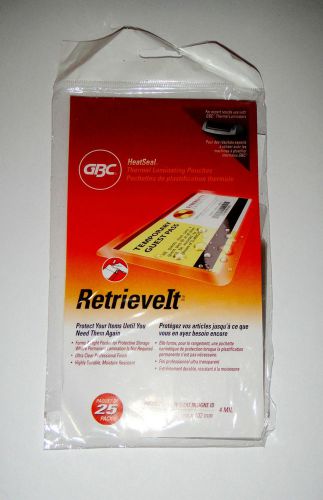 GBC HeatSeal ID Badge Retrieve It Laminating 4 MIL Pouches Free Shipping