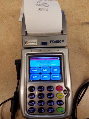 First Data FD400GT Wireless Credit Card Reader Chip Swipe Cellullar CDMA