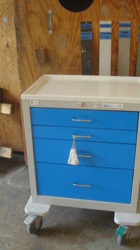 Waterloo USGKU 4369 Electric Blue Cart With Key Lock 4 Drawer New