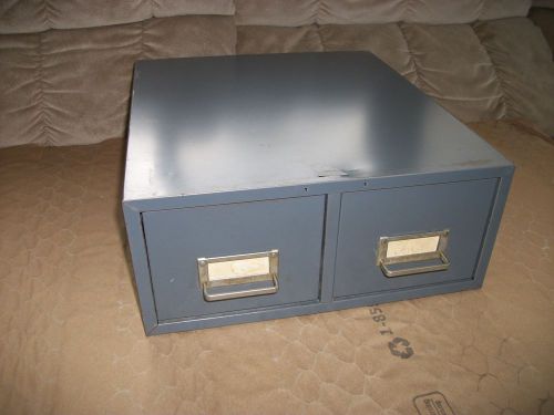 VTG STEELMASTER Gray METAL 2-DRAWER FILE FILING BOX CABINET Index Catalogue Card