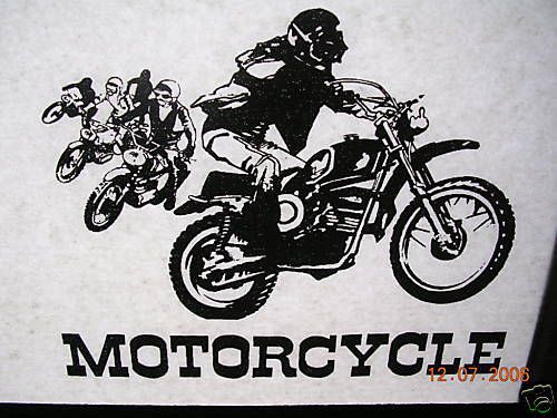 Early Motorcycle Dirt Bike Hot Iron Transfer