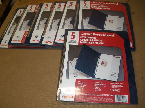 Oxford Press Board REPORT BINDERS - letter size - Dark Blue - 5 pack x 7 - NEW