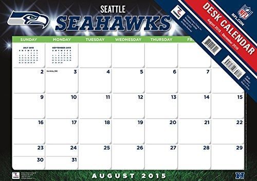 Turner 2016 17-Month Desk Pad, Seattle Seahawks, 12 x 17 inches (8900531)