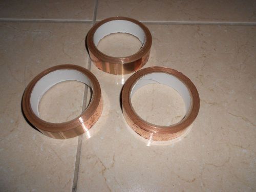 3M COPPER FOIL ADHESIVE SHIELDING  TAPE 1&#034; X 10 YDS 3 ROLLS COPPER FOIL TAPE