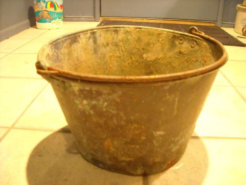 COPPER BUCKET very tarnished, rust vintage unique decoration farm