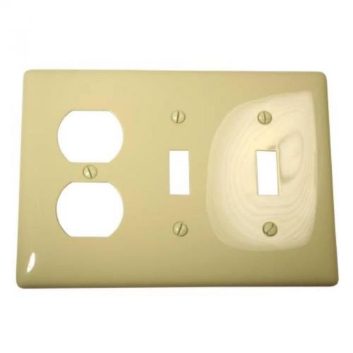 Wallplate toggle 3-gang duplex ivory hubbell electrical products np28i for sale