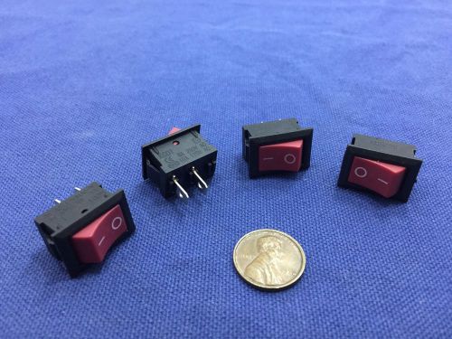 4 pieces 12V Auto power 4pcs Rocker switch 4x dark red boat car spst on off b24