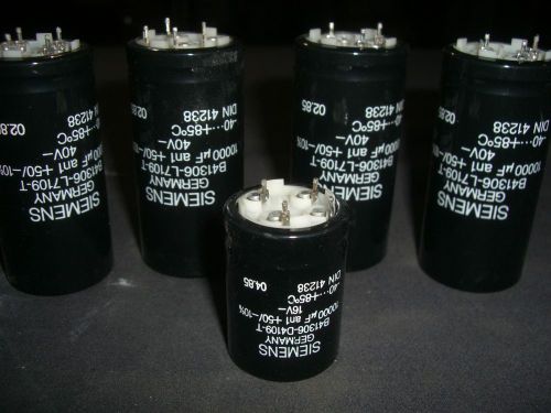 Siemans germany capacitors  din 41238  b41306  10000uf lot of five for sale