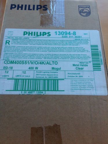 12-PHILIPS METAL HALIDE LIGHT BULBS HPS-RETRO WHITE ED-18 400W