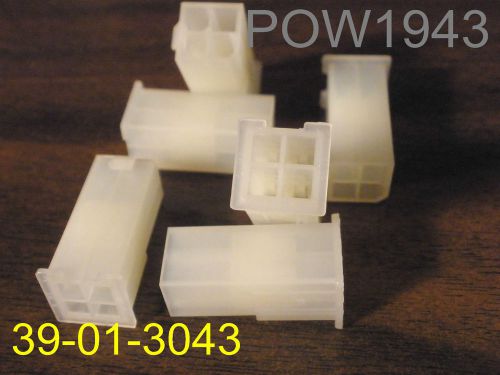 ( 20 PC. ) MOLEX 39-01-3043 4/C (2X2) HOUSING ONLY, MINIFIT JR., NEW