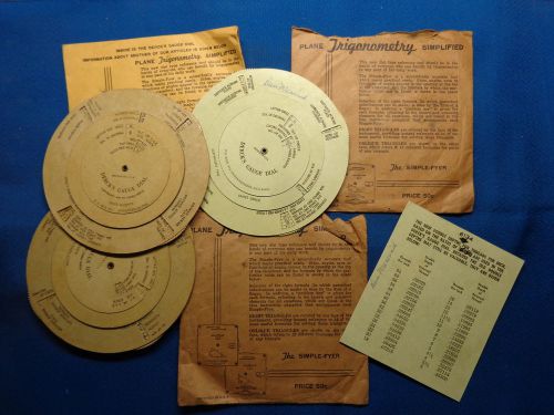 1940 &amp; 1943 James Derck&#039;s Gauge Dial Trigonometry Simplified Round Calculator