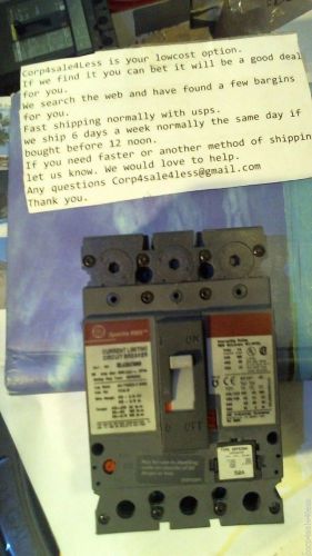General electric sela36at0060 circuit breaker, 60a, 3p, 600vac, lug for sale