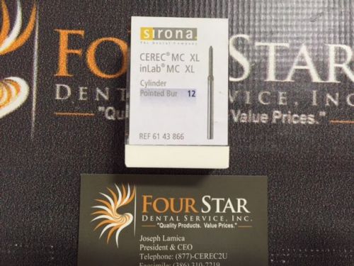 Sirona Cerec MC XL/inLab MC XL CYLINDER POINTED BUR 12 (QTY 6 +1 FREE)