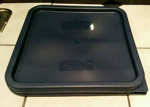 2 cambro midnight blue lids for large (12, 18 &amp; 22qt) square containers sfc12 for sale