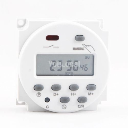 New DC12V 16A Digital LCD electronic timer Relay switch with daily program White