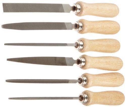 Pferd 6 piece hand file set with wood handles (metal box)  american pattern  med for sale
