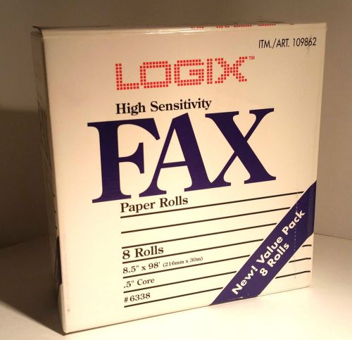 Logix Thermal High Sensitivity Fax Paper Roll - 5 Rolls, 8 1/2&#034; x 98’