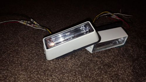 Pair of amber whelen lin4 led light heads with gaskets and white flanges 12v for sale