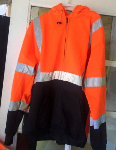 REFLECTIVE HOODIE Class 3 HI-VIS 2-TONE Orange/Black