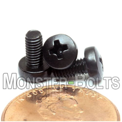 3mm x 0.50 – Qty 10 – Phillips Pan Head Machine Screws DIN 7985 A Steel Black Ox