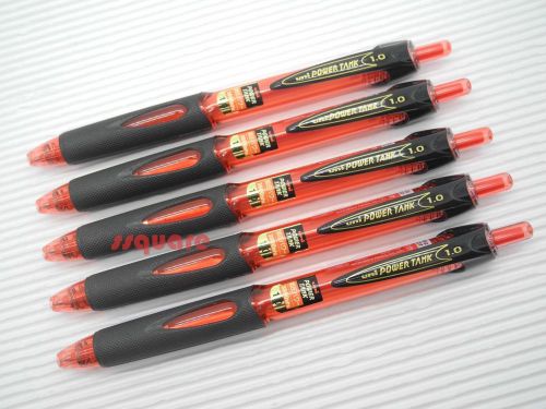 A Box of 10 Pens Uni-Ball SN-200PT Power Tank 1.0mm Medium Ballpoint Pen, Red