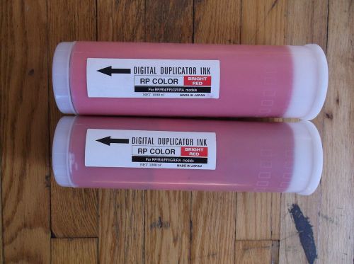 2 NEW BRIGHT RED INK for Riso GR3750 GR3770 RP3700 RP3790 Duplicator