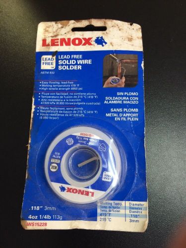 Lenox Leadfree Solid Wire Solder 1/4 Lb WS15228