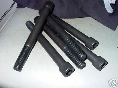 LOT OF SIX BLACK STEEL ALLEN HEAD BOLTS 3/4&#034; X 7&#034; 10TPI