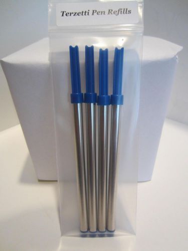 5 Terzetti BLUE MEDIUM ROLLERBALL REFILLS-FIT CROSS-METAL BODY- VALUE PRICED