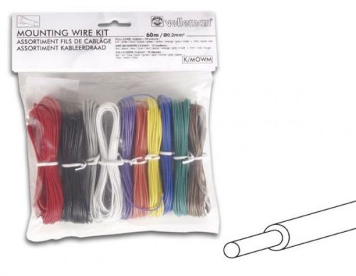 VELLEMAN K/MOWM 196.8 FT 10 COLOR SOLID 24 AWG (GAUGE) HOOK-UP WIRE SET