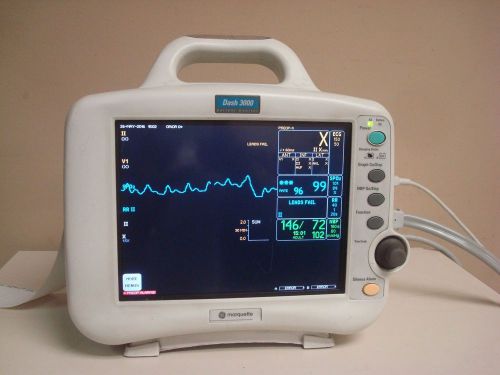 GE Dash 3000 Patient Monitor w/ SpO2 NBP + 2 Batteries
