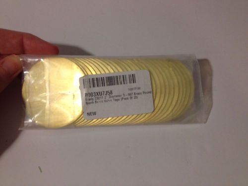 23211 Brady Blank Brass Round Valve Tags 25 Pk 2&#034;