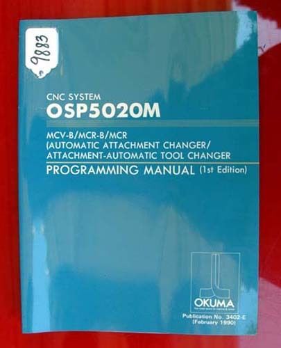 Okuma Automatic Attachment Changer Programming Manual: 3402-E (Inv.9883)