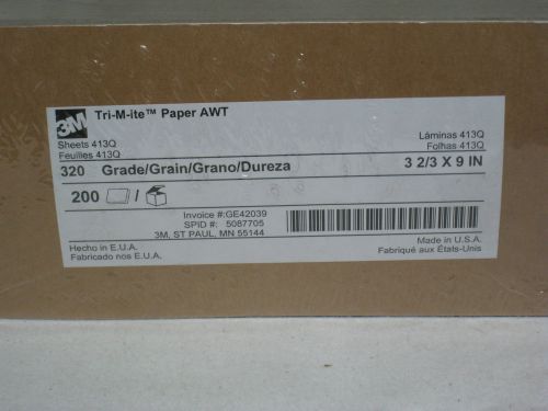 3-2/3&#034; x 9&#034; 3M Sandpaper - 320 grit - 200 sheets