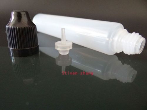10pcs 30ml Unicorn Childproof black Cap Long Dropper Bottle Tip Plastic Pen LDPE