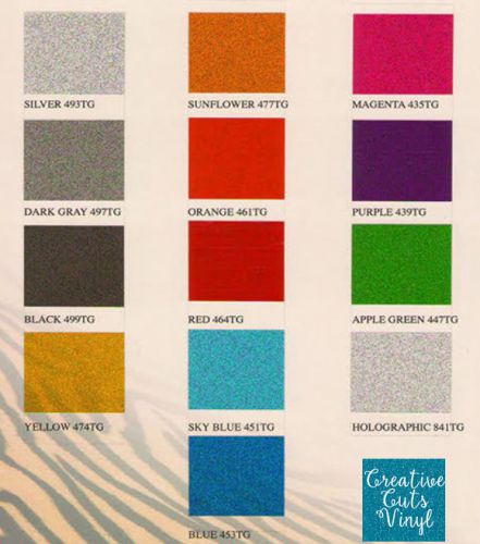 Glitter Vinyl Adhesive Permanent 12x12 13pk