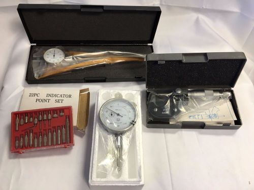 4 Pc Inspection Kit Caliper, Indicator, Micrometer, Points