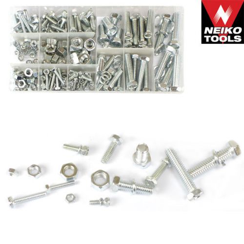 240pc NEIKO ZINC PLATED SAE NUT &amp; BOLT LOCK WASHER ASSORTMENT 50425A