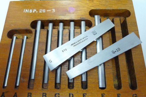 BROWN &amp; SHARPE No. 672 PRECISION TAPER PARALLEL BORE GAGE BLOCK SET in BOX *G