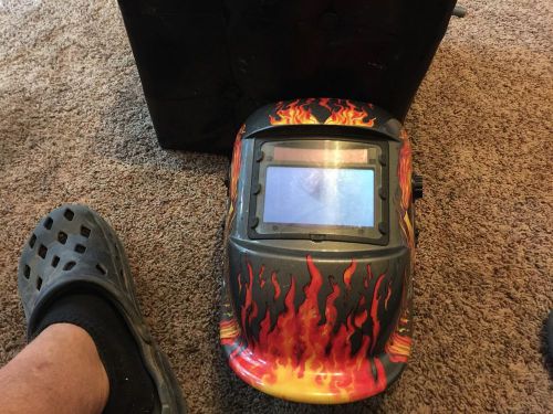 Welding Helmet Shop Iron Variable-Shade Auto-Darkening- Flame Graphics #41266