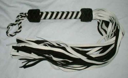 NEW WHITE WONDER Soft Leather Flogger - GOTHIC - HORSE TRAINER WHIP