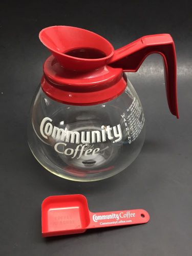 Community Coffee Replacement Glass Carafe 64 Ounce Pot Red Rim