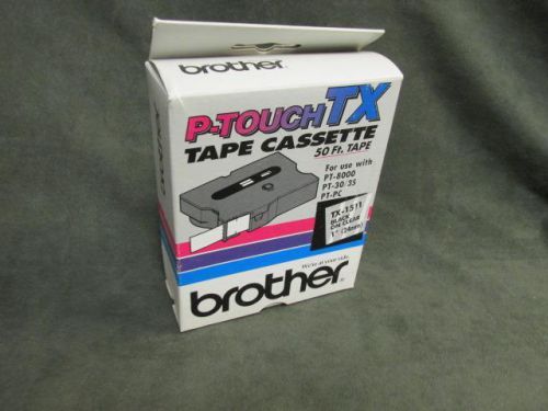 NEW NIB Brother P-Touch TX Tape Cassette TX-1511 Black on Clear