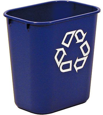 Small deskside blue recycle trash cans  (13-5/8 qt.) (1 bin) for sale