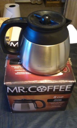 NEW NIB MR COFFEE 8 CUP STAINLESS STEEL VACUUMED SEALED THERMAL DECANTER BVMC-SJ