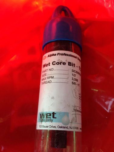 Alpha 1/2&#034; WET  Core Bit Drill FREE SHIPPING