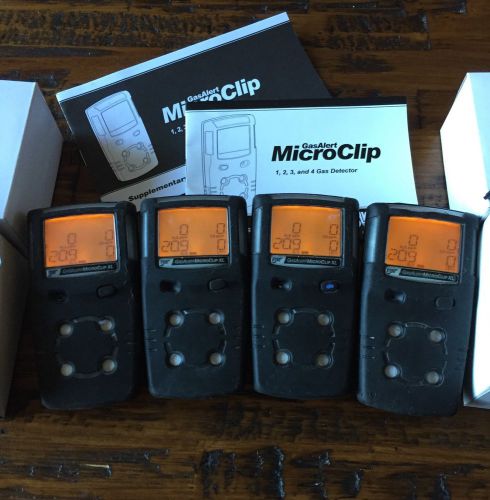 Lot 4X BW Gas Alert MicroClip XL Multi gas Monitor Detector Meter H2S,LEL,CO,O2